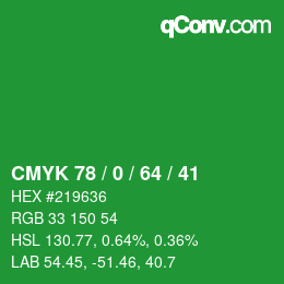 Farbcode: CMYK 78 / 0 / 64 / 41 | qconv.com