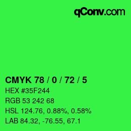 Código de color: CMYK 78 / 0 / 72 / 5 | qconv.com