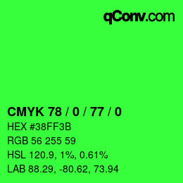 Código de color: CMYK 78 / 0 / 77 / 0 | qconv.com