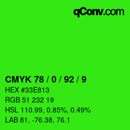 Color code: CMYK 78 / 0 / 92 / 9 | qconv.com