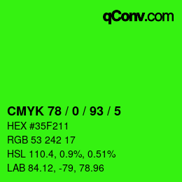 Color code: CMYK 78 / 0 / 93 / 5 | qconv.com