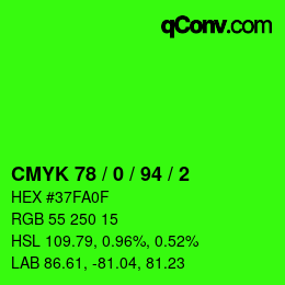 Color code: CMYK 78 / 0 / 94 / 2 | qconv.com