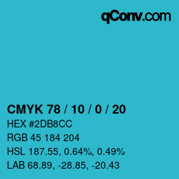 Color code: CMYK 78 / 10 / 0 / 20 | qconv.com