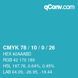 Color code: CMYK 78 / 10 / 0 / 26 | qconv.com