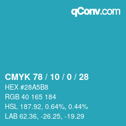 Código de color: CMYK 78 / 10 / 0 / 28 | qconv.com