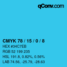 Color code: CMYK 78 / 15 / 0 / 8 | qconv.com