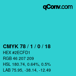 Color code: CMYK 78 / 1 / 0 / 18 | qconv.com
