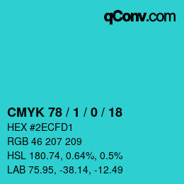 Color code: CMYK 78 / 1 / 0 / 18 | qconv.com