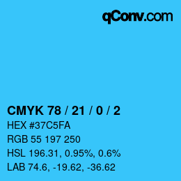 Color code: CMYK 78 / 21 / 0 / 2 | qconv.com