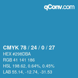カラーコード: CMYK 78 / 24 / 0 / 27 | qconv.com