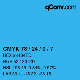 Color code: CMYK 78 / 24 / 0 / 7 | qconv.com