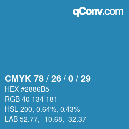 Color code: CMYK 78 / 26 / 0 / 29 | qconv.com