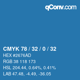 Color code: CMYK 78 / 32 / 0 / 32 | qconv.com