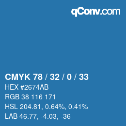 Color code: CMYK 78 / 32 / 0 / 33 | qconv.com
