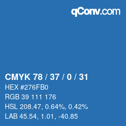 Color code: CMYK 78 / 37 / 0 / 31 | qconv.com