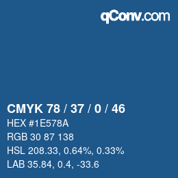 Color code: CMYK 78 / 37 / 0 / 46 | qconv.com