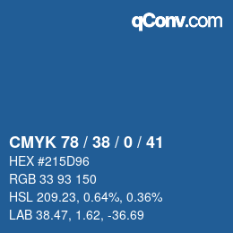 Color code: CMYK 78 / 38 / 0 / 41 | qconv.com