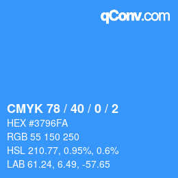 Color code: CMYK 78 / 40 / 0 / 2 | qconv.com