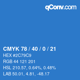 Color code: CMYK 78 / 40 / 0 / 21 | qconv.com