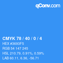 Color code: CMYK 78 / 40 / 0 / 4 | qconv.com
