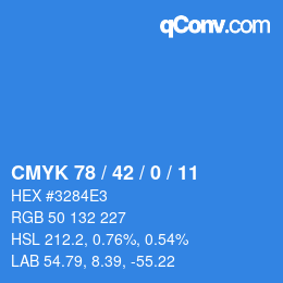 Código de color: CMYK 78 / 42 / 0 / 11 | qconv.com