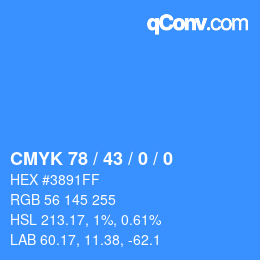 カラーコード: CMYK 78 / 43 / 0 / 0 | qconv.com