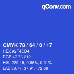 Color code: CMYK 78 / 64 / 0 / 17 | qconv.com