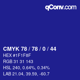 カラーコード: CMYK 78 / 78 / 0 / 44 | qconv.com