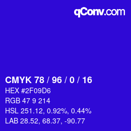 Color code: CMYK 78 / 96 / 0 / 16 | qconv.com