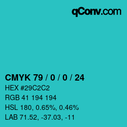 Color code: CMYK 79 / 0 / 0 / 24 | qconv.com