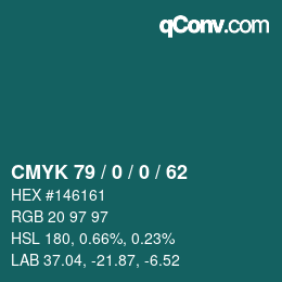 Color code: CMYK 79 / 0 / 0 / 62 | qconv.com