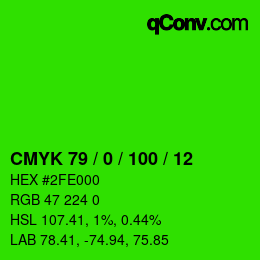 Color code: CMYK 79 / 0 / 100 / 12 | qconv.com
