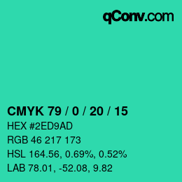 Color code: CMYK 79 / 0 / 20 / 15 | qconv.com