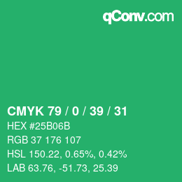 Código de color: CMYK 79 / 0 / 39 / 31 | qconv.com