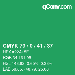 Color code: CMYK 79 / 0 / 41 / 37 | qconv.com