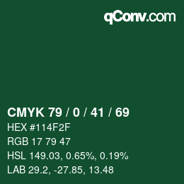 颜色代码: CMYK 79 / 0 / 41 / 69 | qconv.com