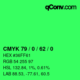 Color code: CMYK 79 / 0 / 62 / 0 | qconv.com