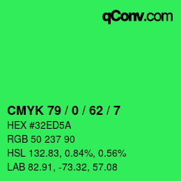 Farbcode: CMYK 79 / 0 / 62 / 7 | qconv.com