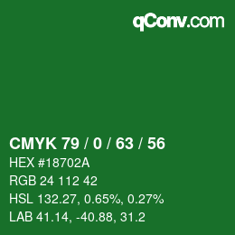 Color code: CMYK 79 / 0 / 63 / 56 | qconv.com