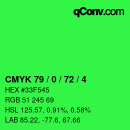 Código de color: CMYK 79 / 0 / 72 / 4 | qconv.com