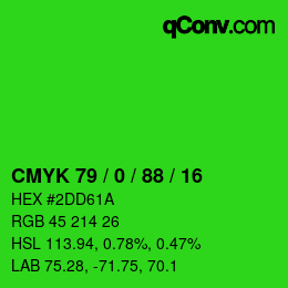 Color code: CMYK 79 / 0 / 88 / 16 | qconv.com