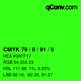 Color code: CMYK 79 / 0 / 91 / 0 | qconv.com