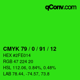 颜色代码: CMYK 79 / 0 / 91 / 12 | qconv.com