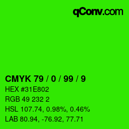 Color code: CMYK 79 / 0 / 99 / 9 | qconv.com