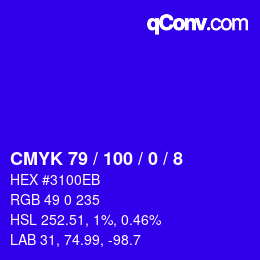 Color code: CMYK 79 / 100 / 0 / 8 | qconv.com