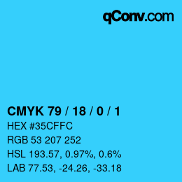 Color code: CMYK 79 / 18 / 0 / 1 | qconv.com