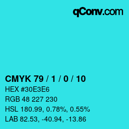 Color code: CMYK 79 / 1 / 0 / 10 | qconv.com