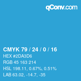 Color code: CMYK 79 / 24 / 0 / 16 | qconv.com