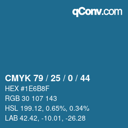 Color code: CMYK 79 / 25 / 0 / 44 | qconv.com