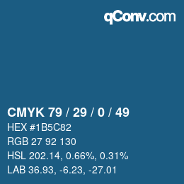 Color code: CMYK 79 / 29 / 0 / 49 | qconv.com